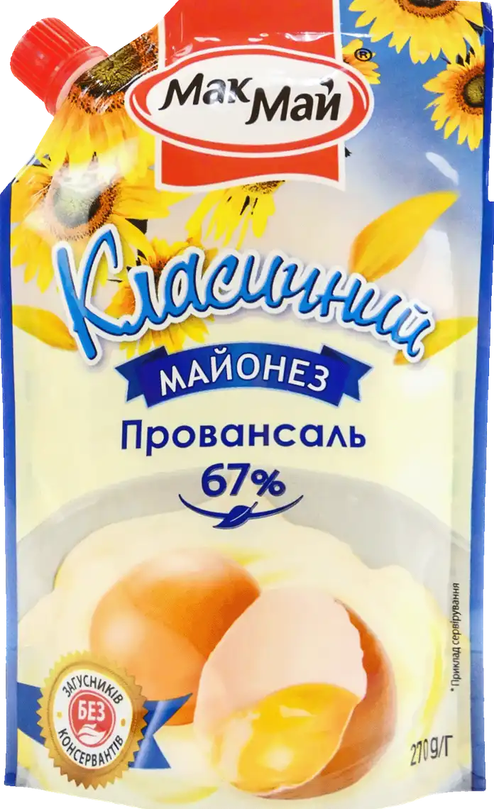 Фото 1 - Майонез МакМай Класичний 67% натуральний 270 г