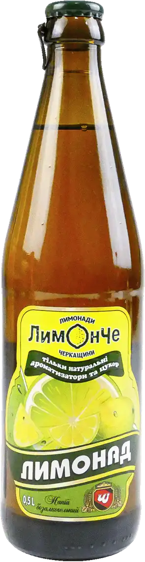 Фото 1 - Напій Лимонади Черкащини Лимонад сильногазований 0.5 л
