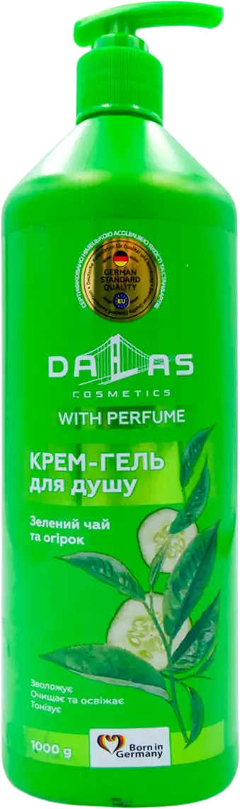 Фото 1 - Крем-гель для душу Dalas Зелений чай та огірок 1000 г