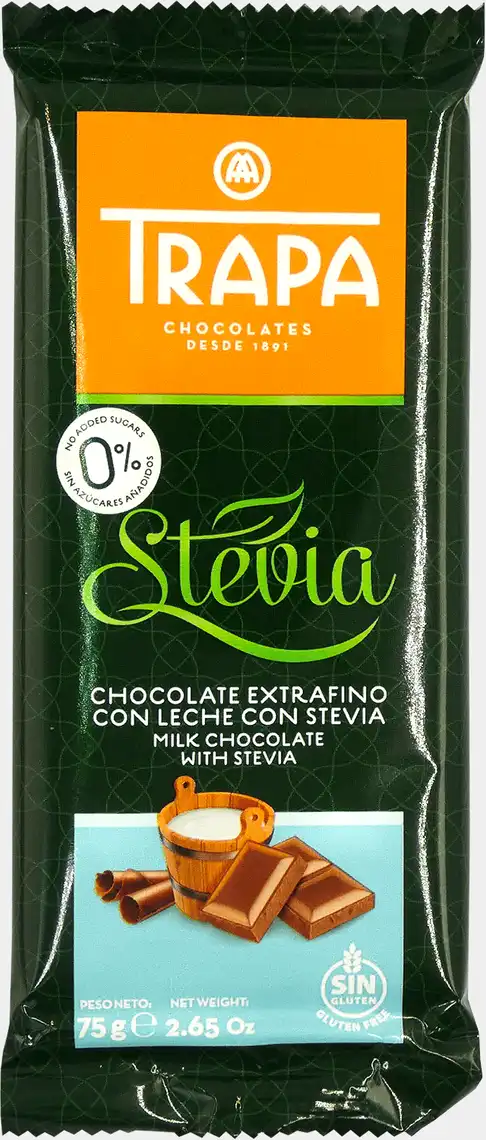 Фото 1 - Шоколад Trapa Stevia молочний 75 г