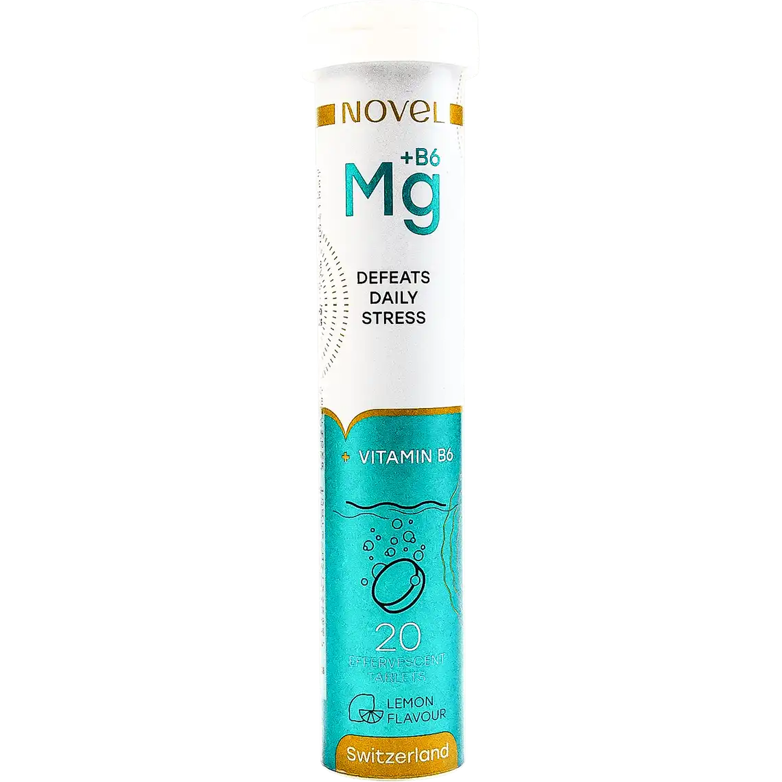 Фото 1 - Вітаміни шипучі Novel Magnesium + B6 20 таблеток