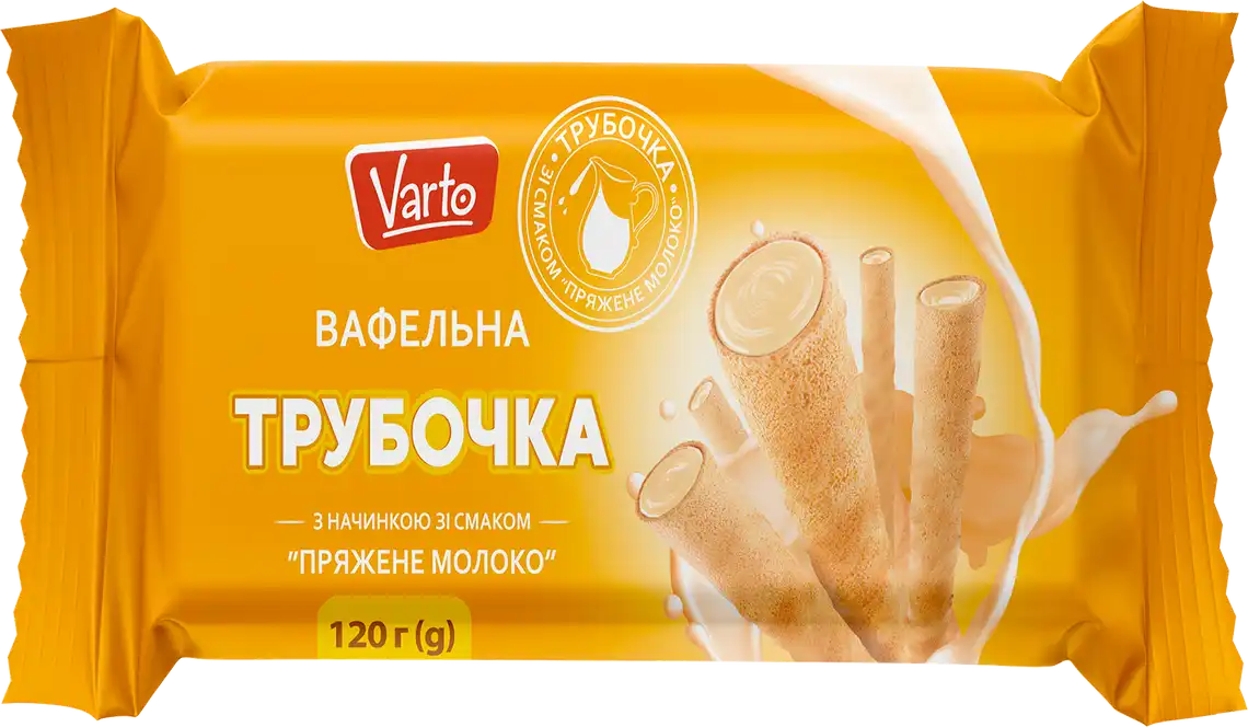 Фото 1 - Вафельна трубочка Varto зі смаком пряженого молока 120 г