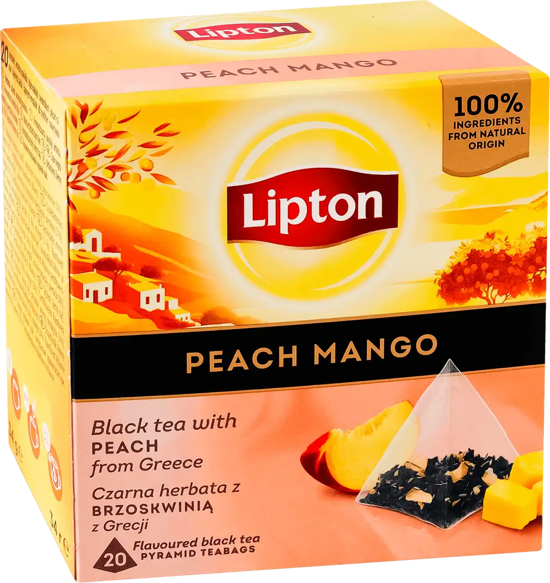 Фото 2 - Чай чорний Lipton Peach Mango 20х1.7 г