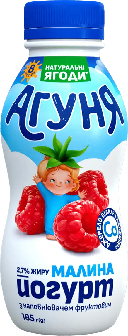 Фото 1 - Йогурт Агуня малина 2.7% 185 г