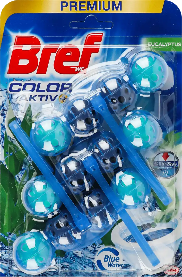 Фото 1 - Туалетні блоки для унітаза Bref Color Active Евкаліпт 3 шт.