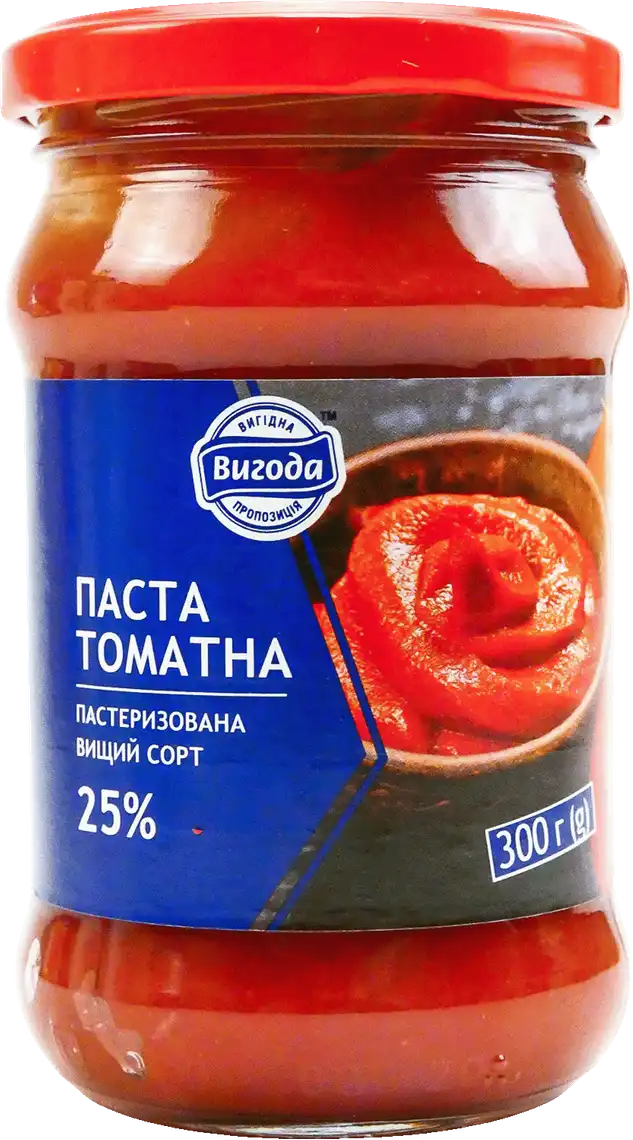 Фото 1 - Паста томатна Вигода 25% вищий сорт 300 г