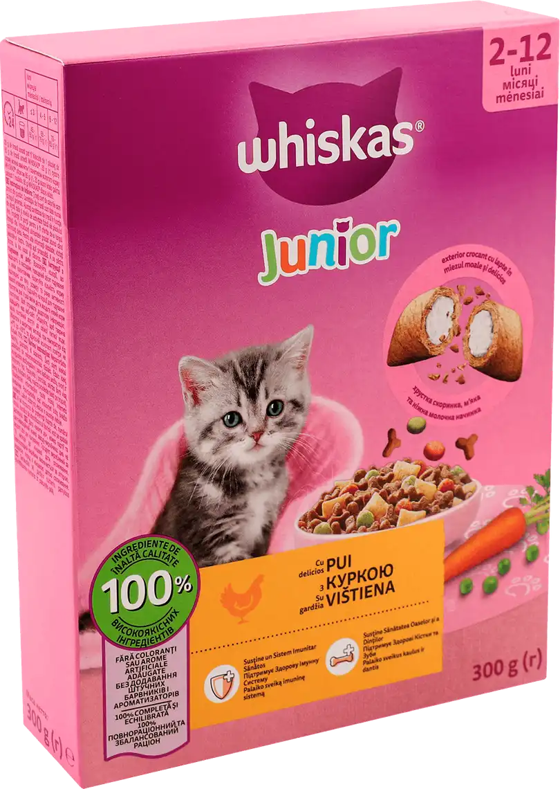 Фото 5 - Корм для кошенят Whiskas сухий Курка 300 г