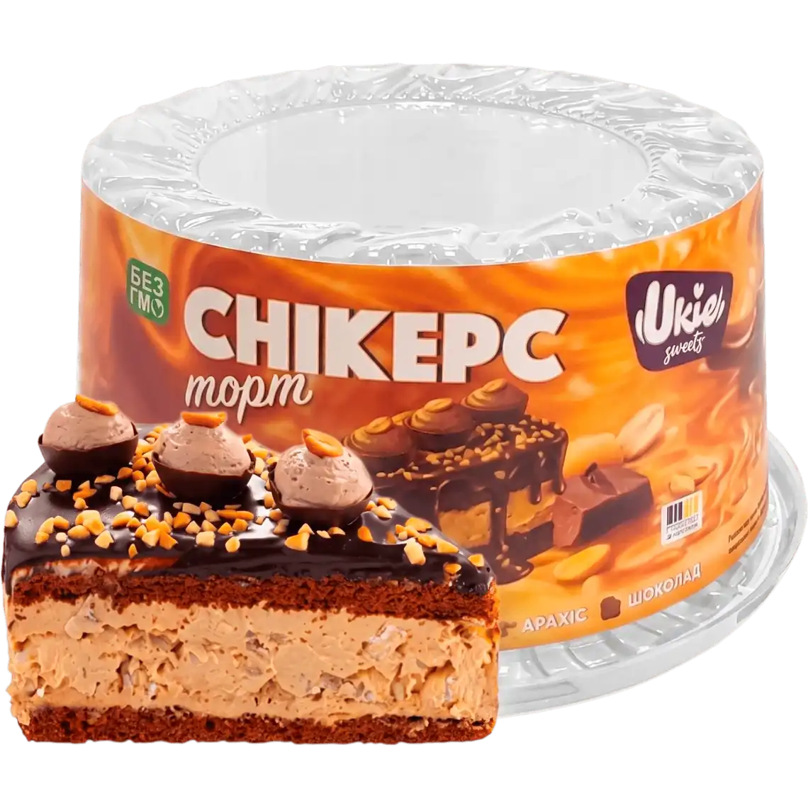 Фото 1 - Торт Ukie Sweets Снікерс фірмовий 560 г