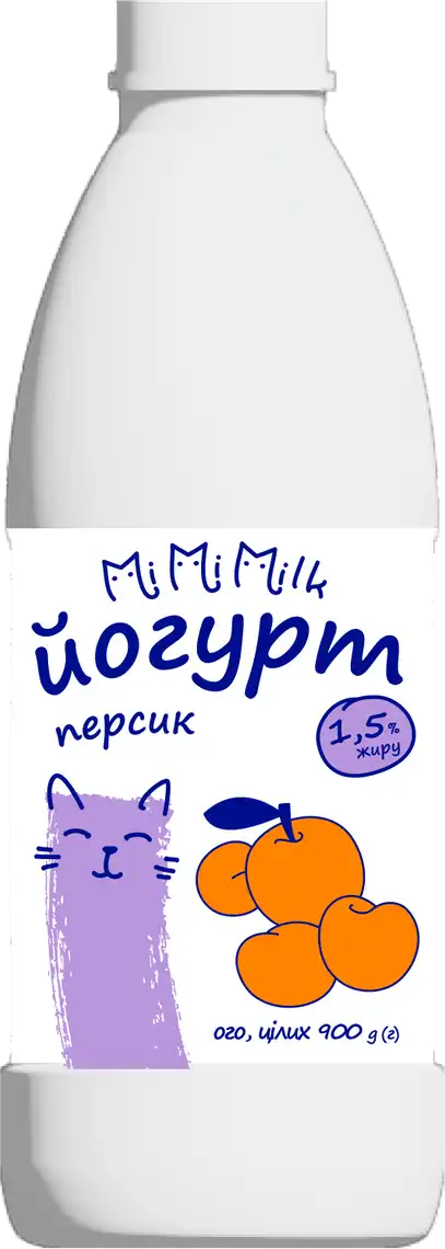 Фото 1 - Йогурт Mimimilk Персик 1.5% 900 г