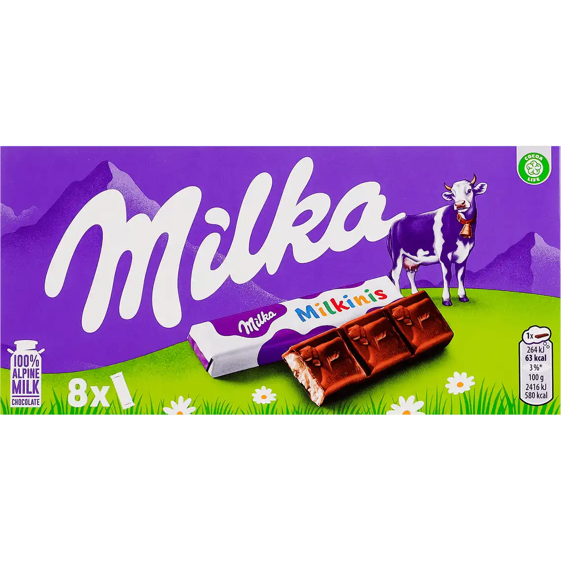 Фото 1 - Шоколад Milka Milkinis молочний з молочною начинкою 87,5 г