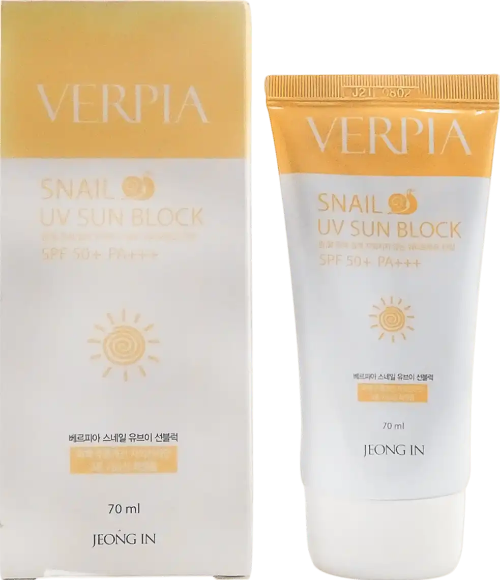 Фото 1 - Сонцезахисний крем Juno Verpia LJGO Snail UV Sun Block SPF 50 PA+++ з муцином равлика 70 мл