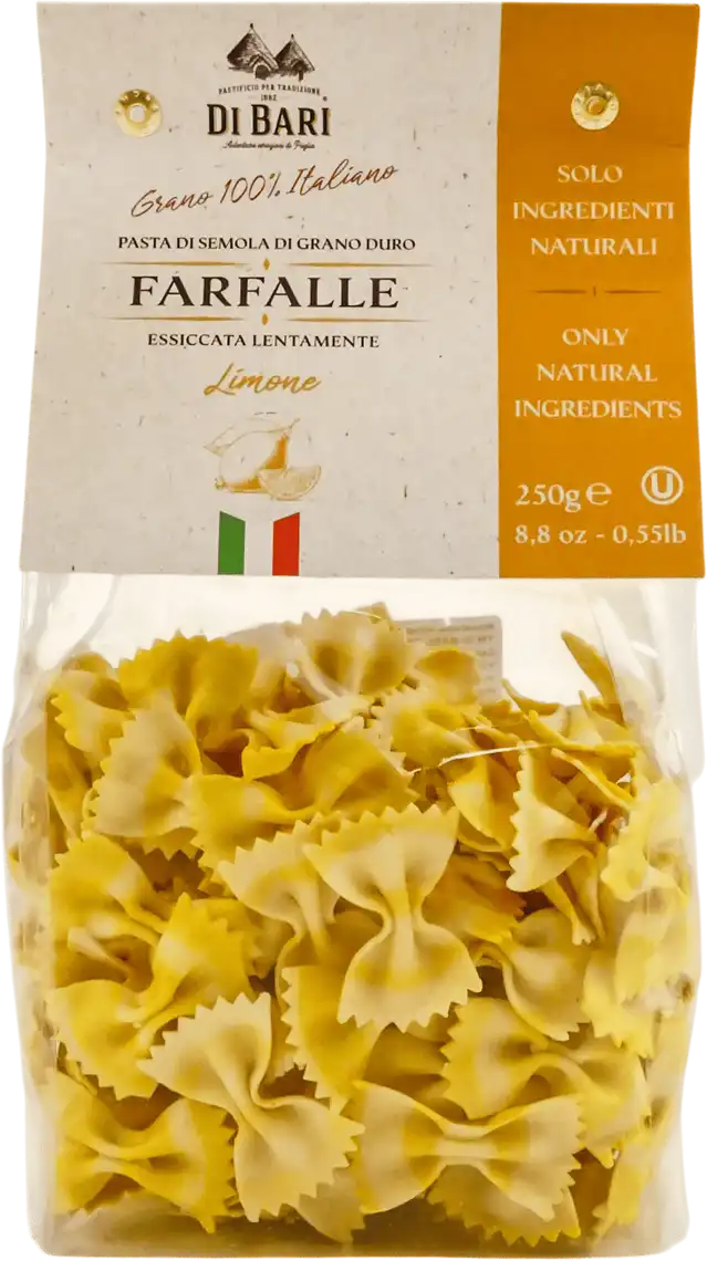 Фото 1 - Макарони Di Bari Farfalle з лимоном 250 г