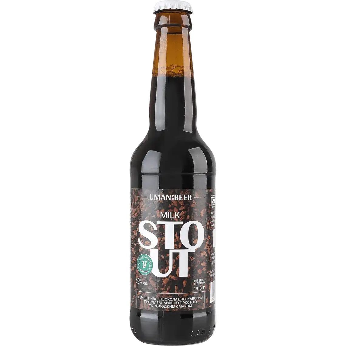 Фото 1 - Пиво Уманьпиво Milk Stout темне 4.2% 0.33 л