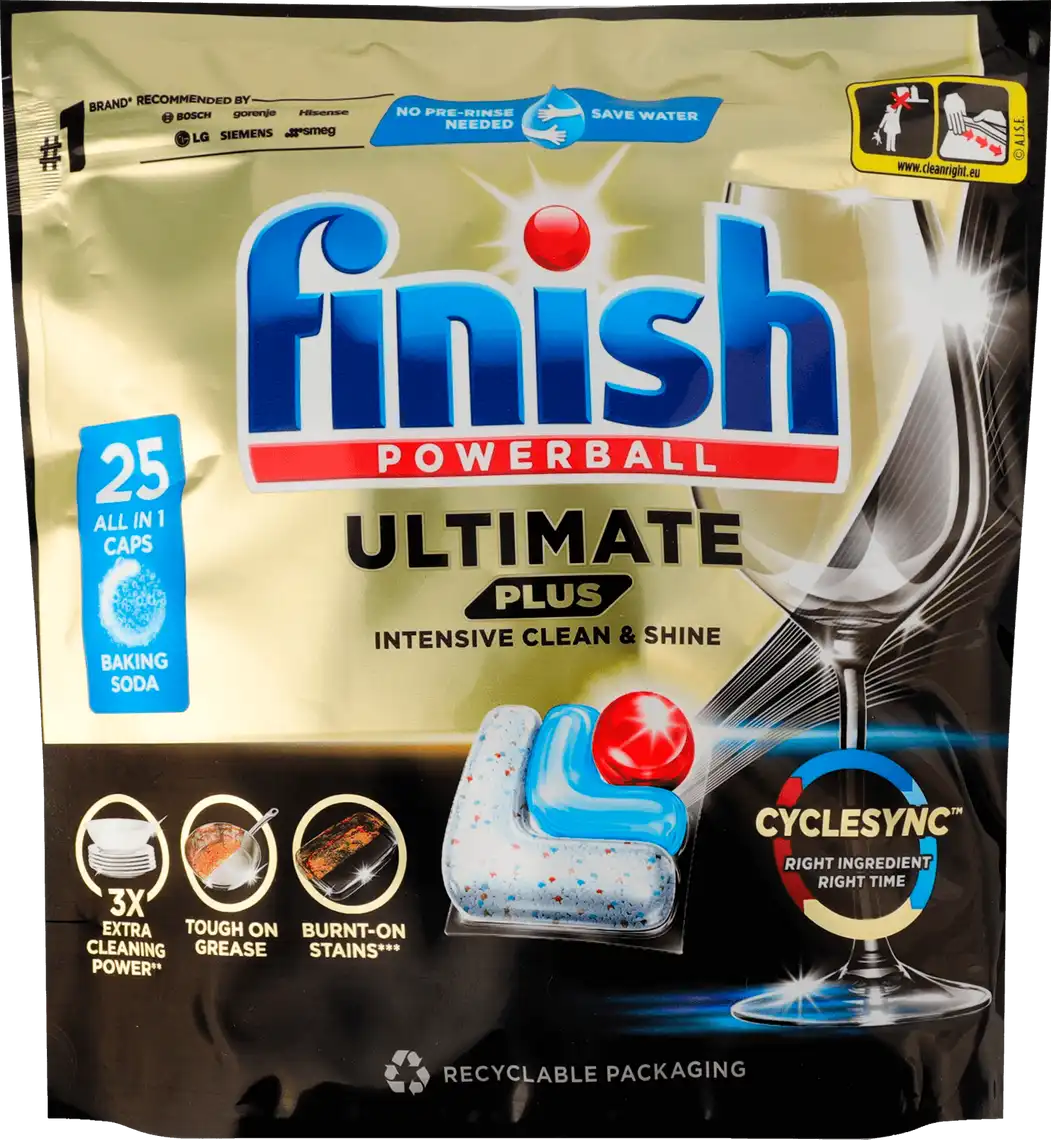 Фото 1 - Капсули для посудомийних машин Finish Ultimate Plus All in 1 для миття посуду 25 шт