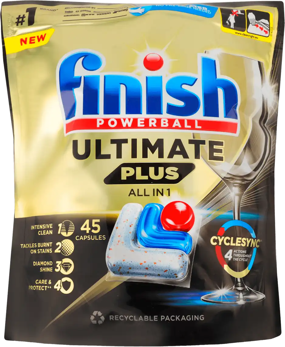 Фото 1 - Капсули для посудомийних машин Finish Ultimate All in 1 для миття посуду 45 шт