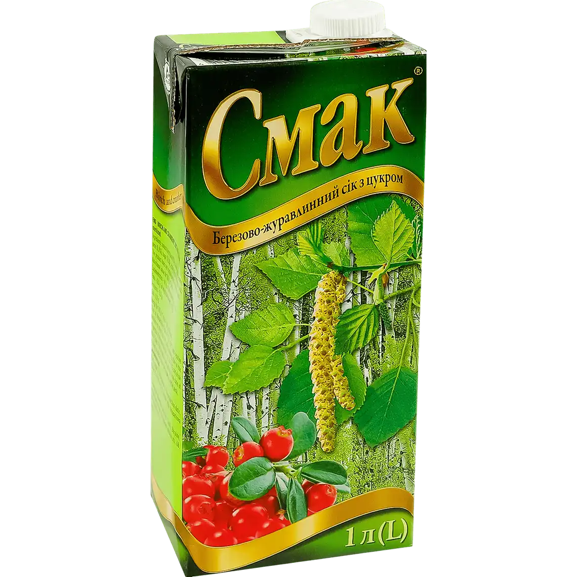 Фото 1 - Сiк Смак березово-журавлинний 1 л