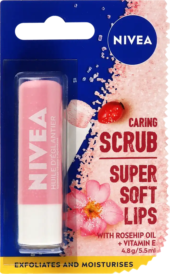 Фото 1 - Скраб-бальзам для губ Nivea Super Soft Lips з олією шипшини 4.8 г