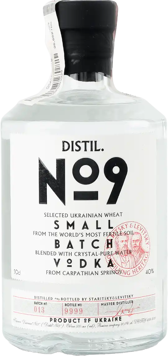 Фото 1 - Горілка №9 Distil 40% 0.5 л
