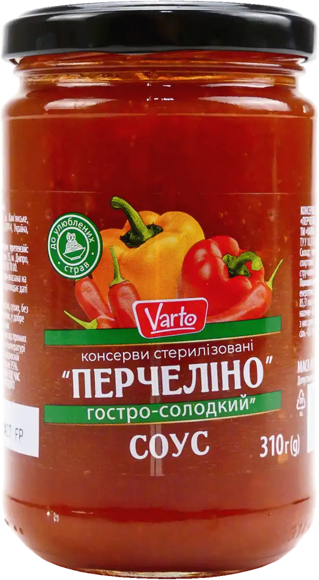 Фото 1 - Соус Varto Перчеліно гостро-солодкий 310 г