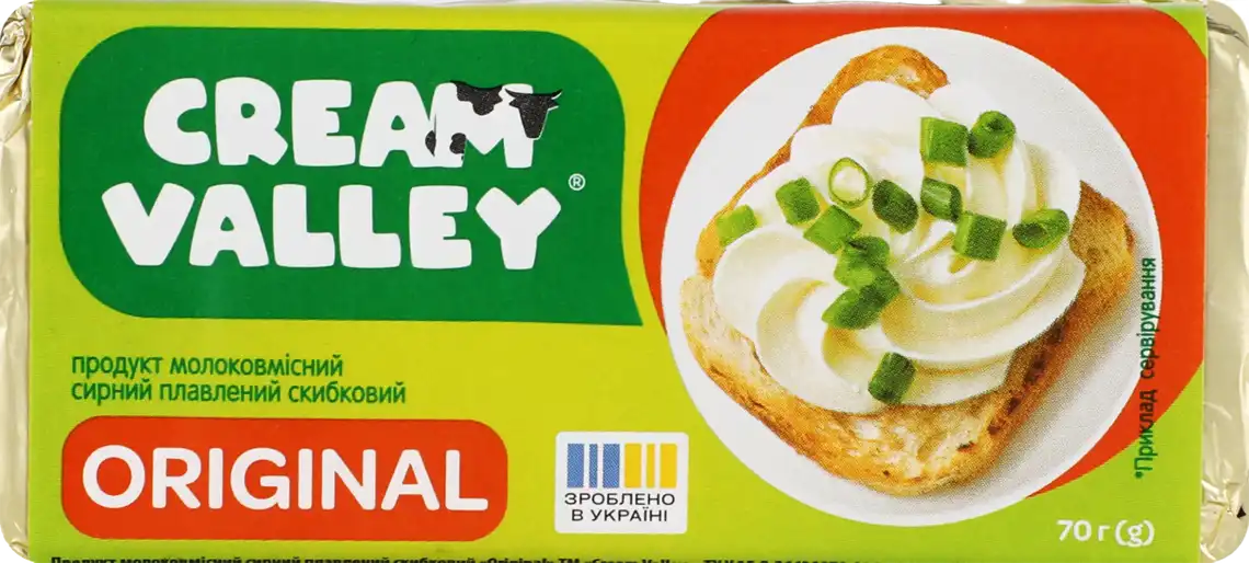Фото 1 - Сирний продукт Valley ОРІДЖІНАЛ Cream 70г