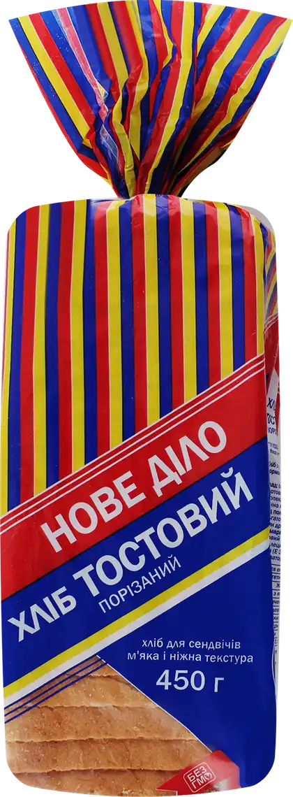 Фото 1 - Хліб Нове діло Тостовий пшеничний нарізний 450 г
