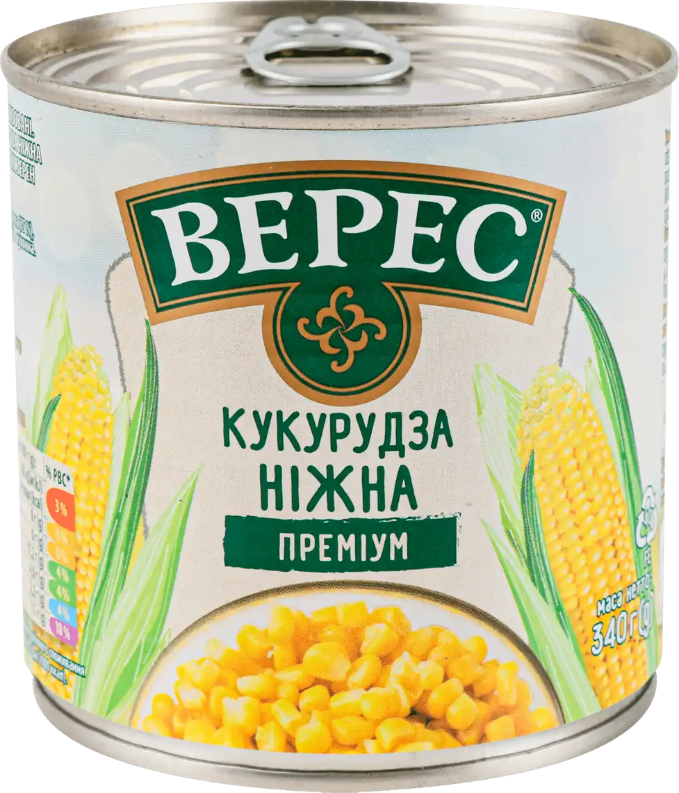 Фото 1 - Кукурудза Верес Преміум цукрова ніжна 340 г