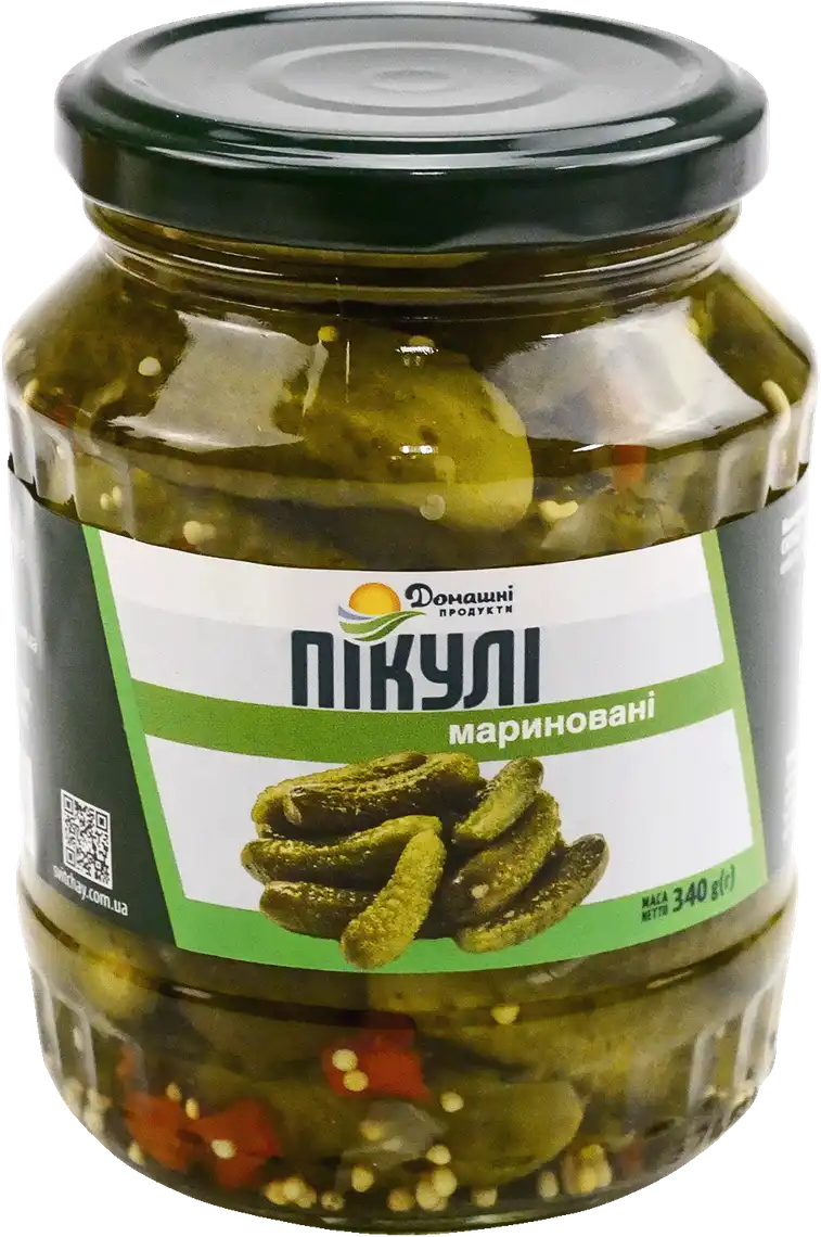 Фото 1 - Огірки Домашні продукти мариновані 370 мл