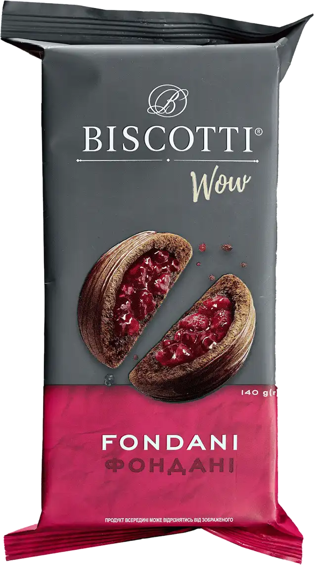 Фото 1 - Печиво Biscotti Fondani Wow здобне 140 г