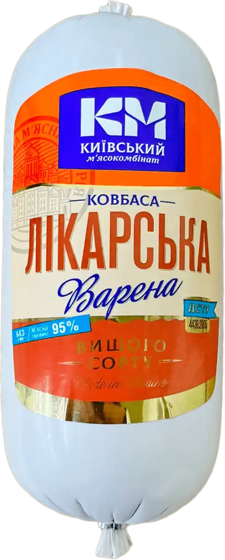 Фото 1 - Ковбаса Київський МК Лікарська варена вищий гатунок вагова