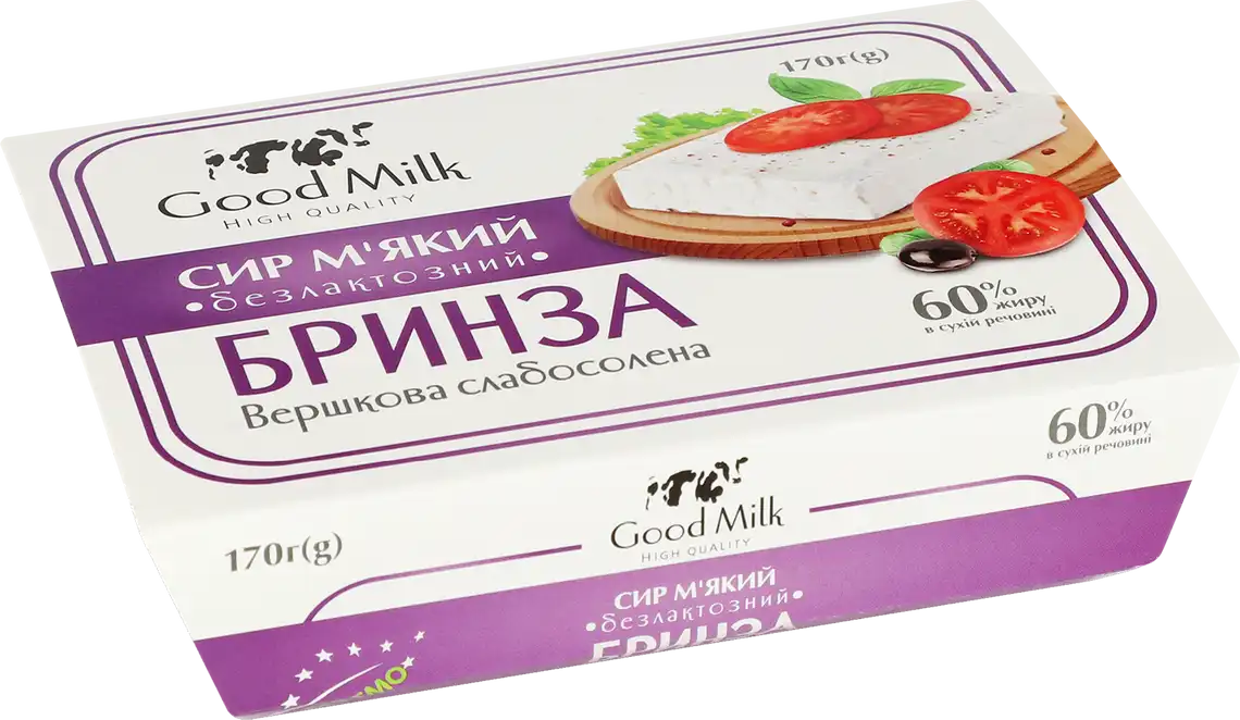 Фото 1 - Сир Good Milk бринза вершкова безлактозний 170 г