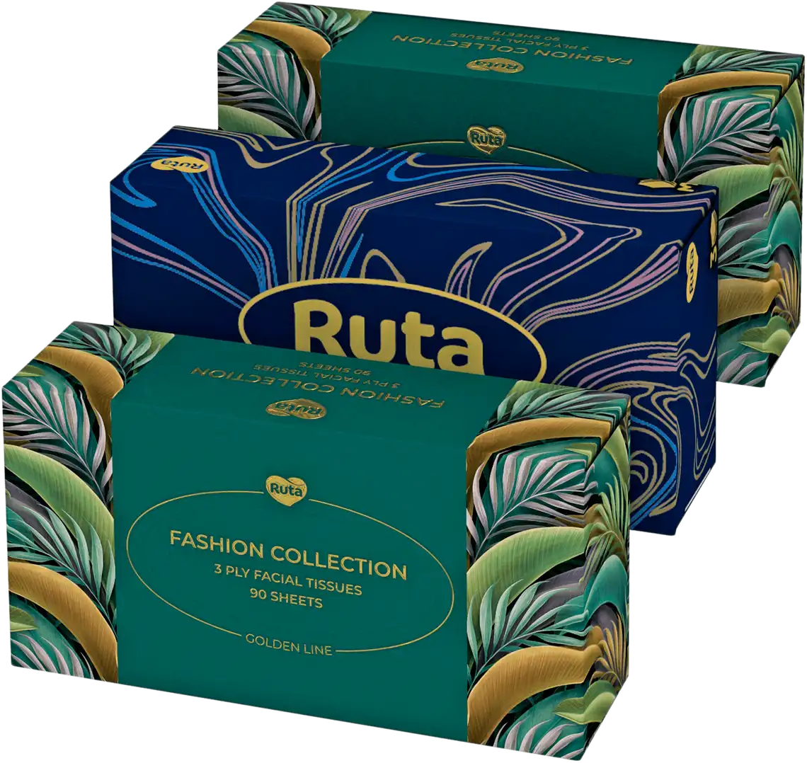 Фото 1 - Серветки в коробці Ruta 3-х шарові Fashion Collection 90 шт