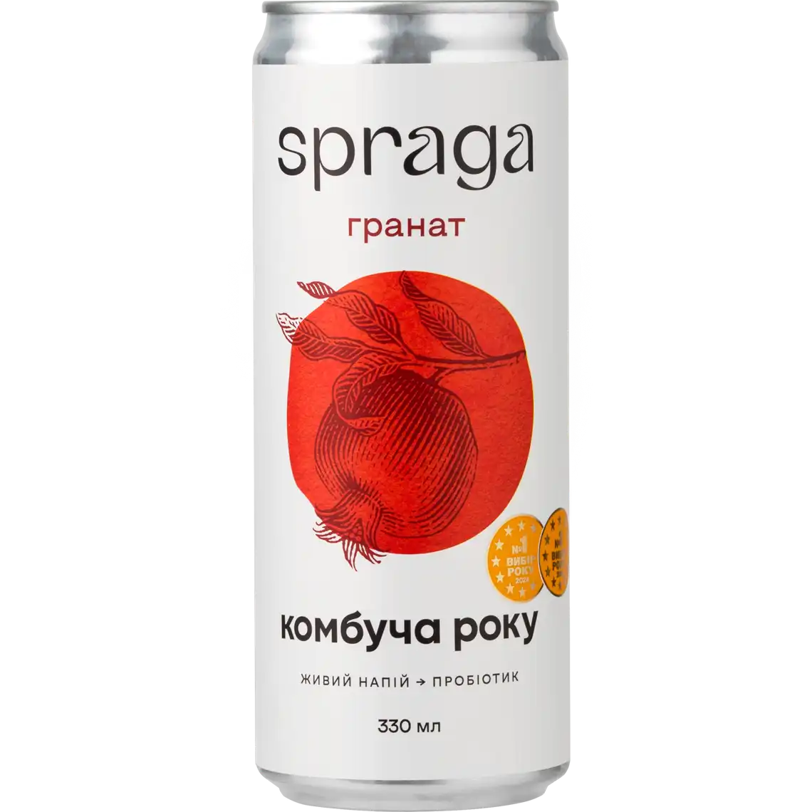Фото 1 - Напій Spraga Комбуча Гранат 330 г