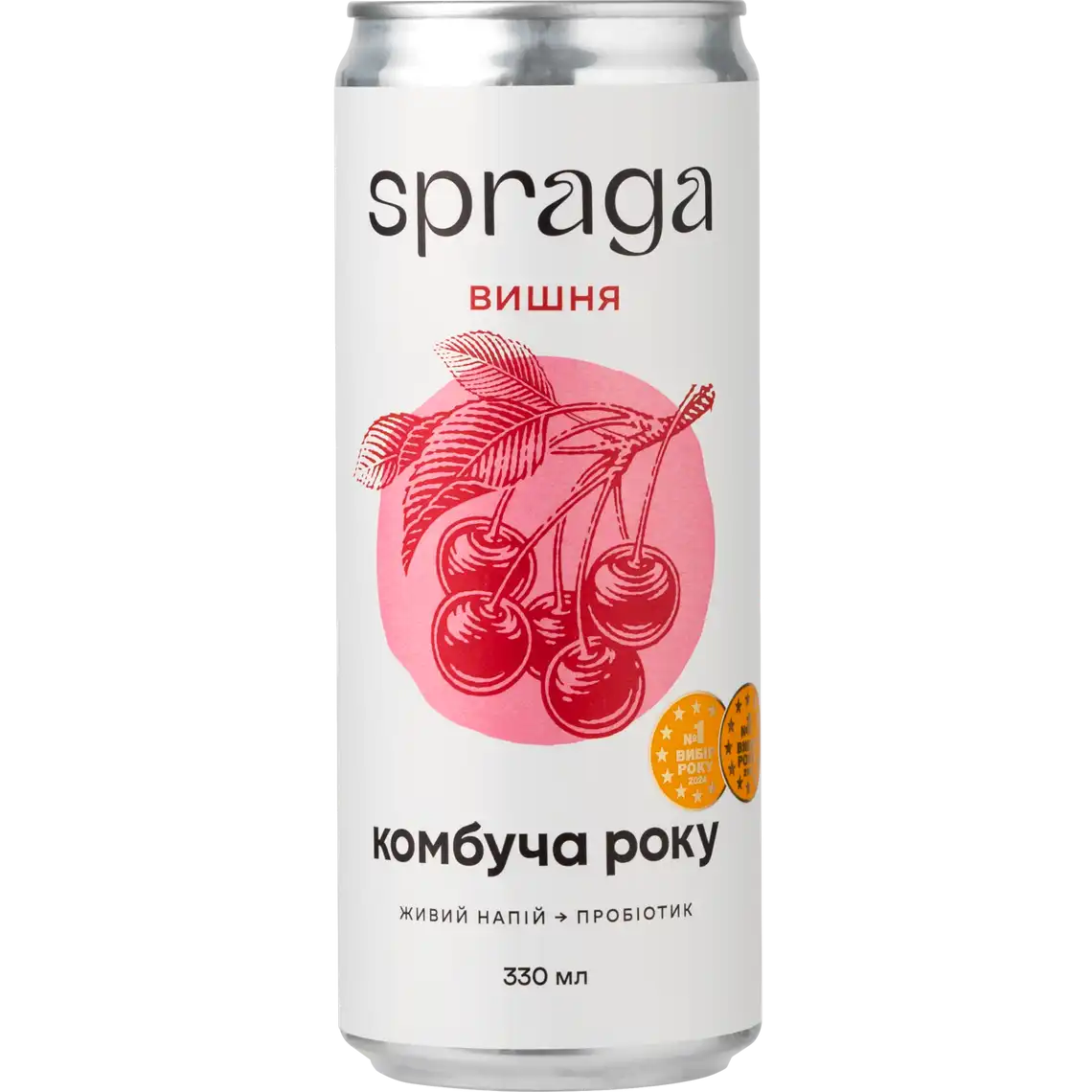 Фото 1 - Напій Spraga Комбуча Вишня 330 г