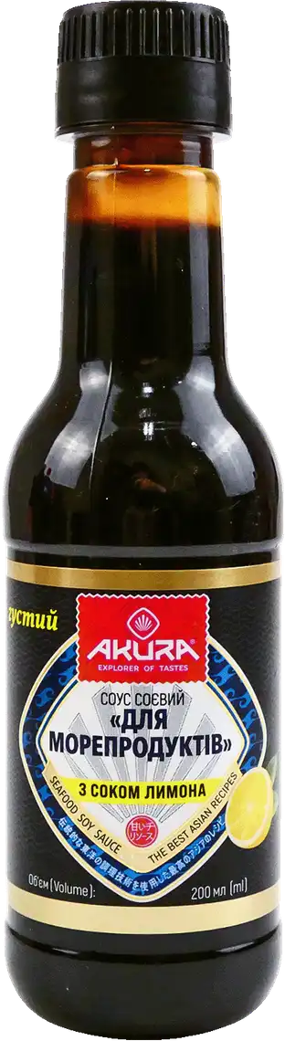 Фото 1 - Соус соєвий Akura для морепродуктів з соком лимону 200 мл