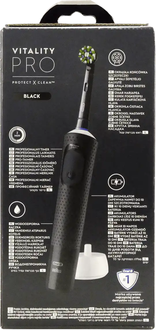 Фото 2 - Електрична зубна щітка Oral-B Vitality D103.413.3 Protect x clean типу 3708 Black/Blue 1шт