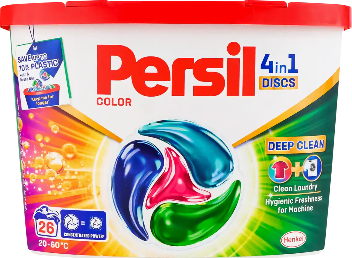 Фото 1 - Диски для прання Persil Deep Clean Discs Color 4in1 26 шт по 16.5 г