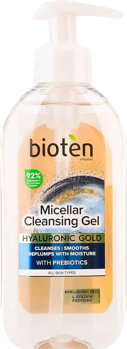 Фото 1 - Гель міцелярний Bioten Hyaluronic Gold очищуючий для всіх типів шкіри 200 мл
