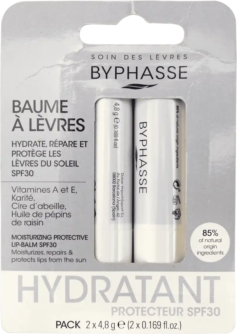 Фото 1 - Бальзам для губ Byphasse Protective SPF30 2 шт по 4.8 г