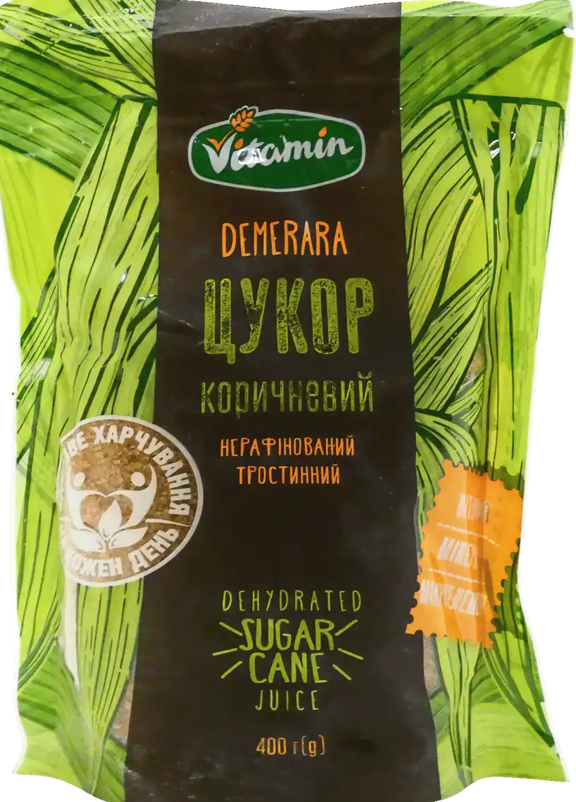 Фото 1 - Цукор Vitamin коричневий 400 г