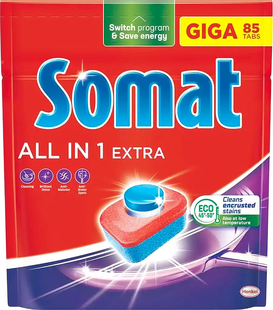 Фото 1 - Таблетки для миття посуду у посудомийній машині Somat All in 1 extra 85 шт