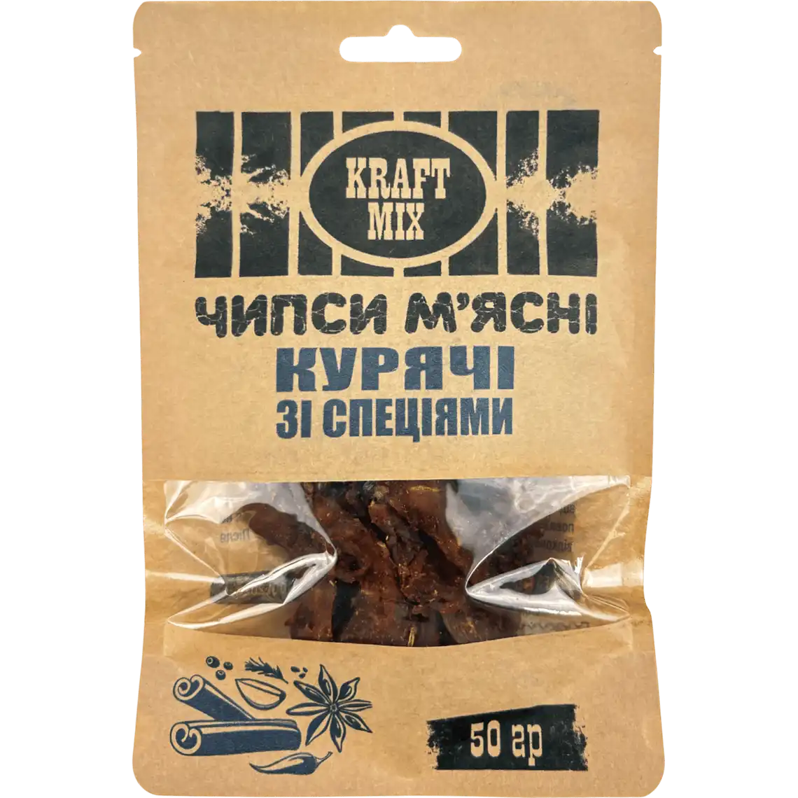 Фото 1 - Чипси курячі Kraft Mix зі спеціями 50 г
