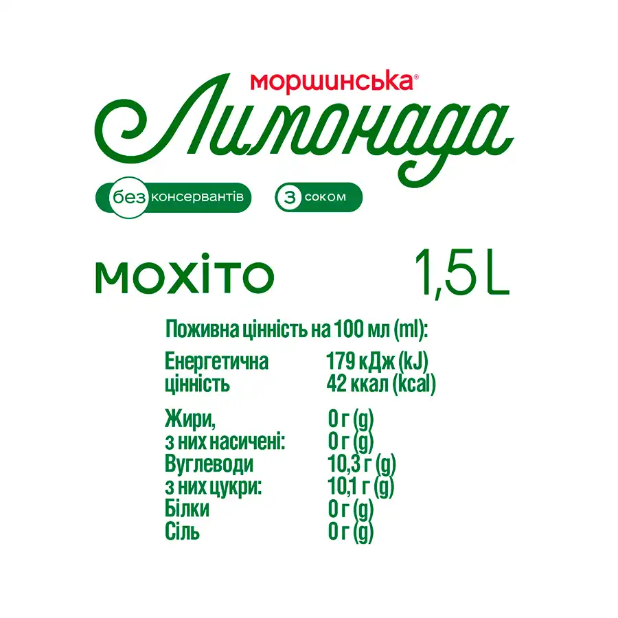 Фото 4 - Напій Моршинська Лимонада Мохіто слабогазований 1,5 л
