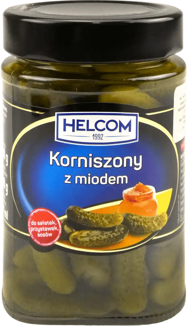 Фото 1 - Корнішони Helcom з медом 300 г