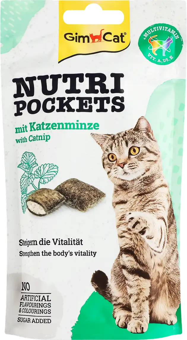 Фото 1 - Ласощі для котів GimCat м`ята подушечки 60 г