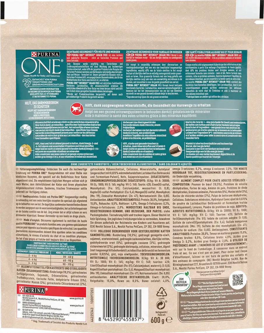 Фото 2 - Корм Purina One для стерилізованих котів з яловичиною 600 г