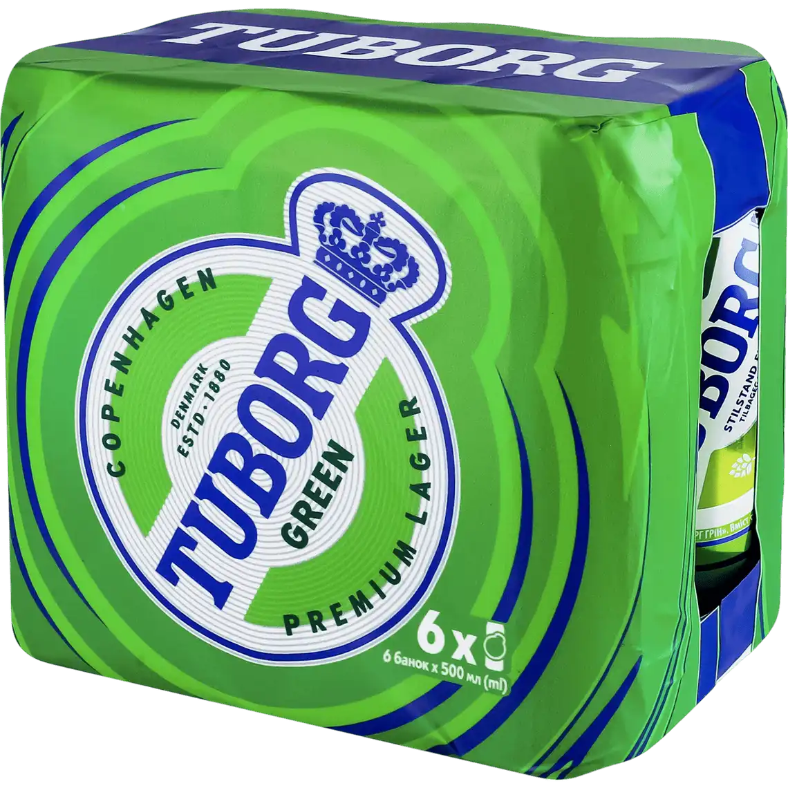 Фото 1 - Пиво Tuborg Green Original світле 4.6% 6х500 мл