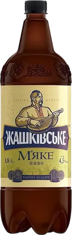 Фото 1 - Пиво Жашківське М'яке світле фільтроване 4.5% 1.8 л