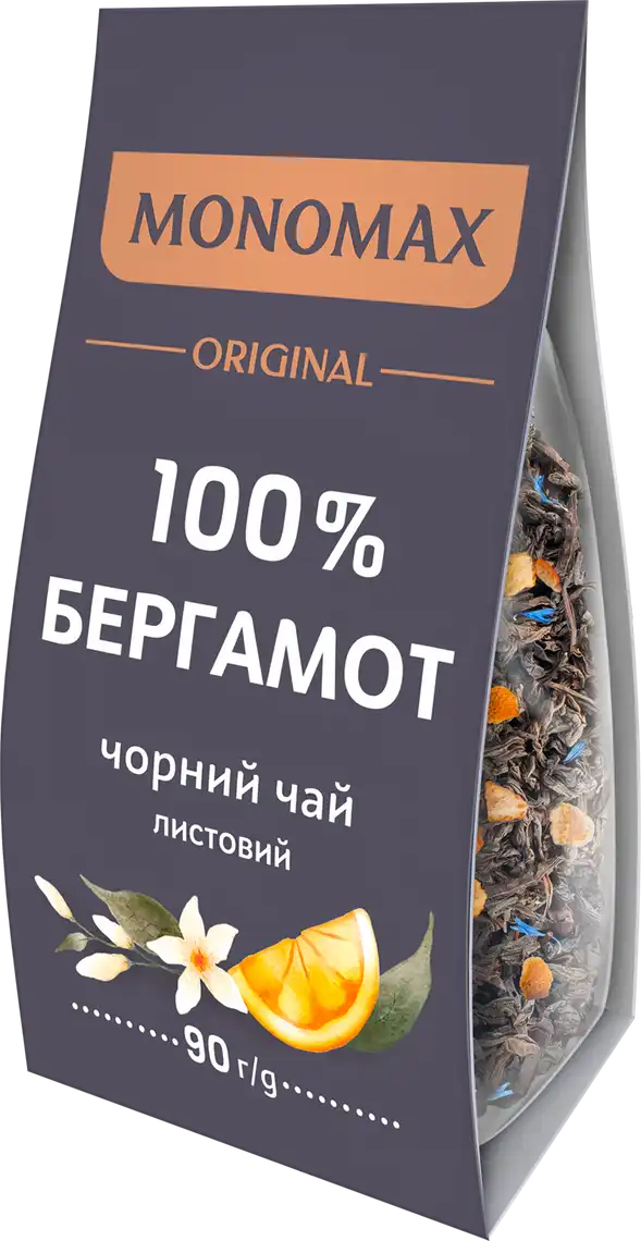 Фото 1 - Чай Monomax чорний 100% Бергамот 90 г