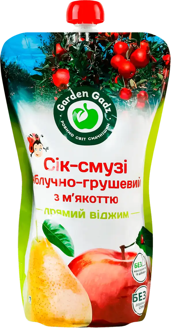 Фото 1 - Сік-смузі Gadz яблучно-грушевий з м`якоттю 1 л