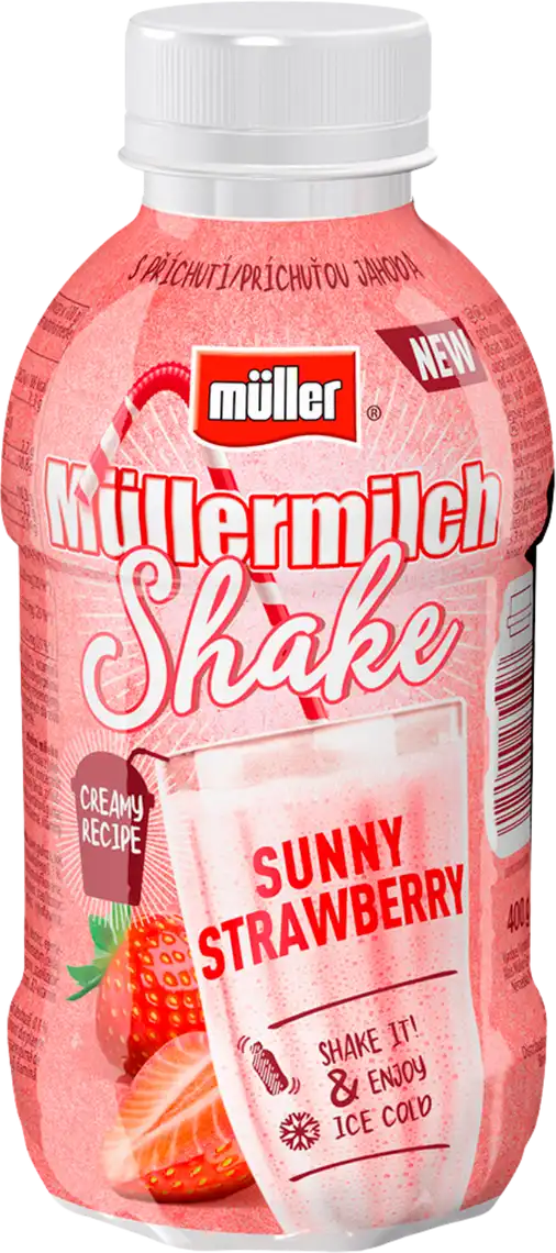 Фото 1 - Шейк молочний Muller Сонячна полуниця 3,3% 400 г